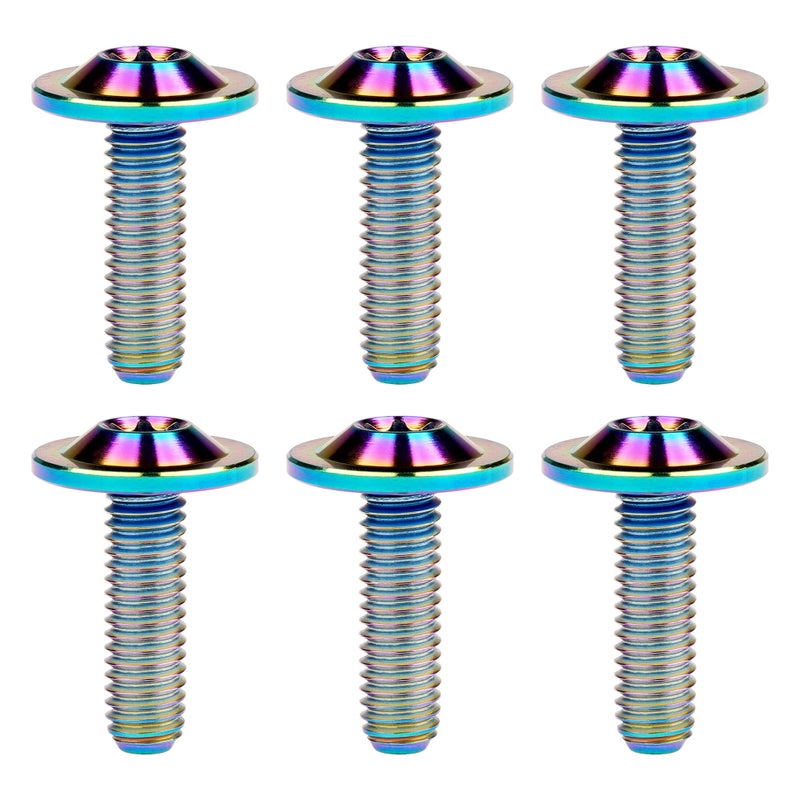 Wanyifa Titanium Torx Head M6 x15 20mm Bolt Screw for Bicycle Motorcycle Car Modification Pack of 6 Ranibow M6x20mm